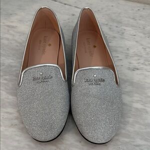 Kate Spade Glittering Silver Loafers
